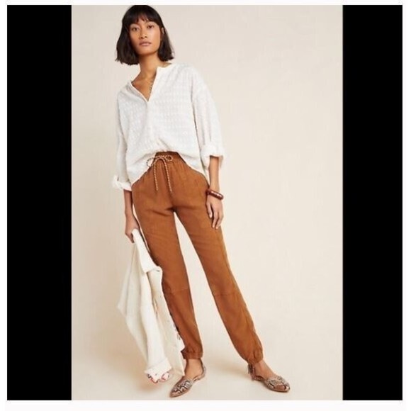 Anthropologie Pants - ANTHROPOLOGIE Pants Medium Brown NWT Drawstring Byron Seamed Jogger Utility